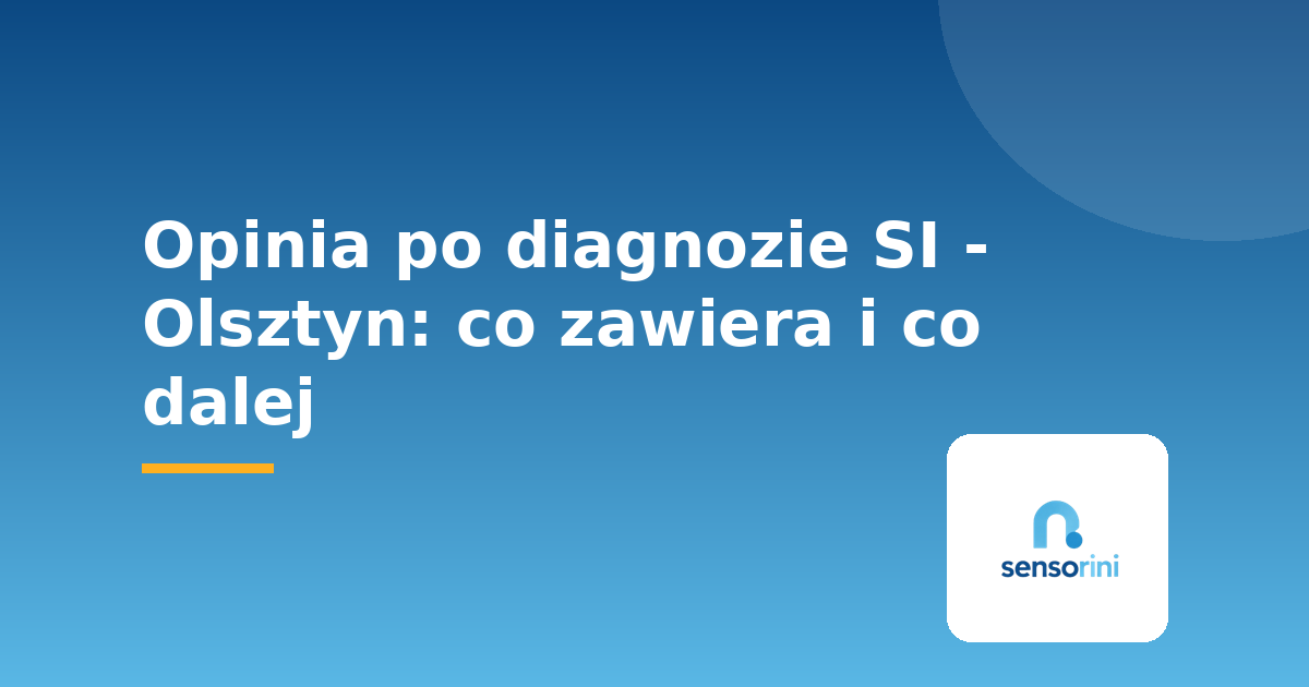 Opinia po diagnozie SI - Olsztyn: co zawiera i co dalej